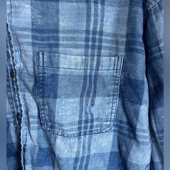 American Eagle Outfitters Tops Ae Cropped Hooded Flannel Shirt - Picture 6 of 7